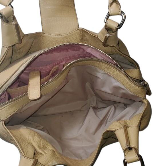 Cole Haan Beige Tan Pebble Leather Purse Bag Handbag - Picture 14 of 17